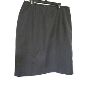 Lauren Ralph Lauren Womens Preppy Grey Wool Career Pencil Skirt Academia 12 Vtg